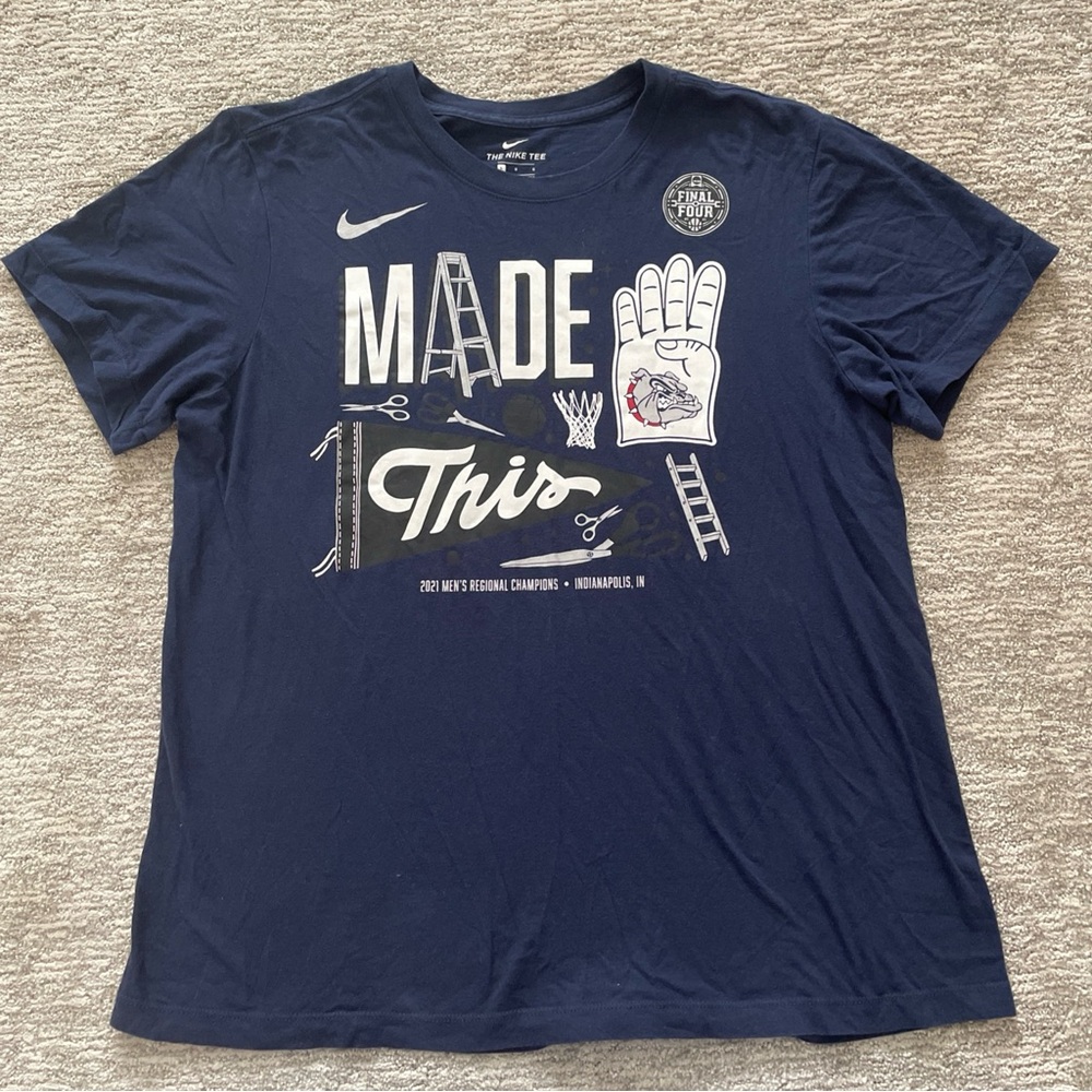 Nike Gonzaga Bulldogs Shirt Men Large Final Four 2021 Graphic Print Short Sleeve